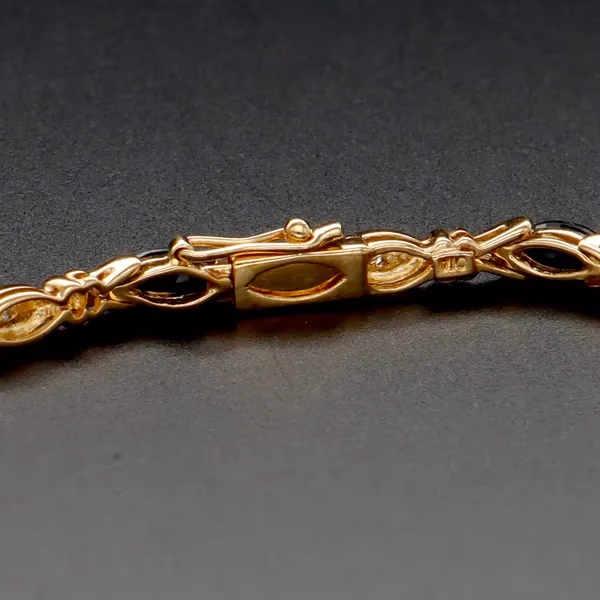 9ct Gold Sapphire and Diamond Bracelet