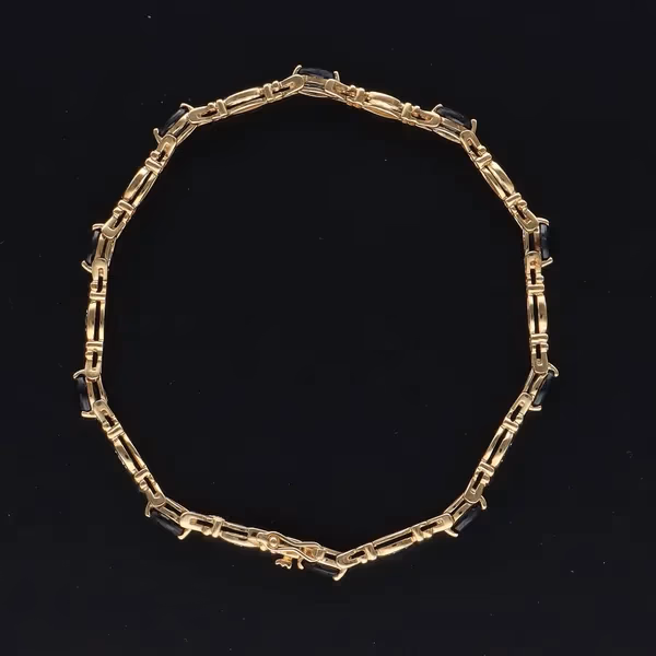 9ct Gold Sapphire and Diamond Bracelet