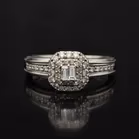 9ct Gold Vari Cut Diamond Ring. Small Size