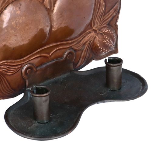 Arts and Crafts Copper Double Candle Sconce image-5