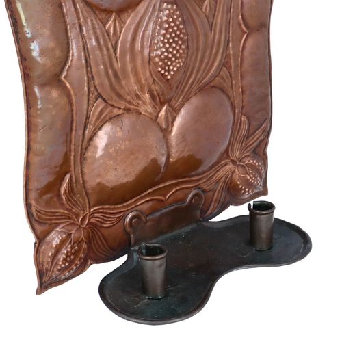Arts and Crafts Copper Double Candle Sconce image-4