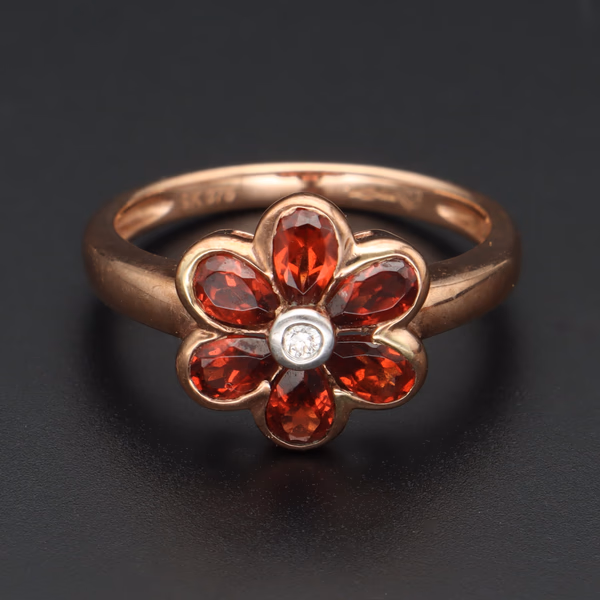 9ct Rose Gold and Diamond Dress Ring