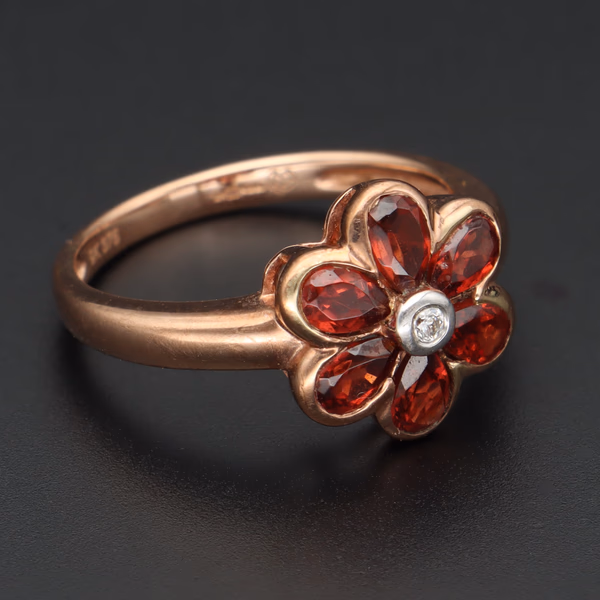 9ct Rose Gold and Diamond Dress Ring