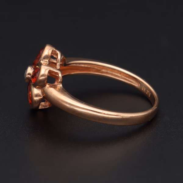 9ct Rose Gold and Diamond Dress Ring