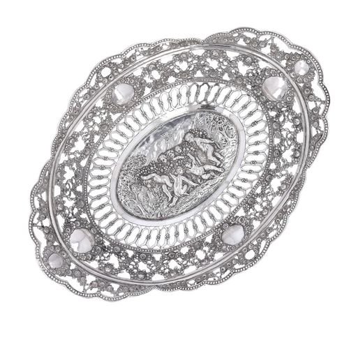 Antique Silver Cherub Basket image-1