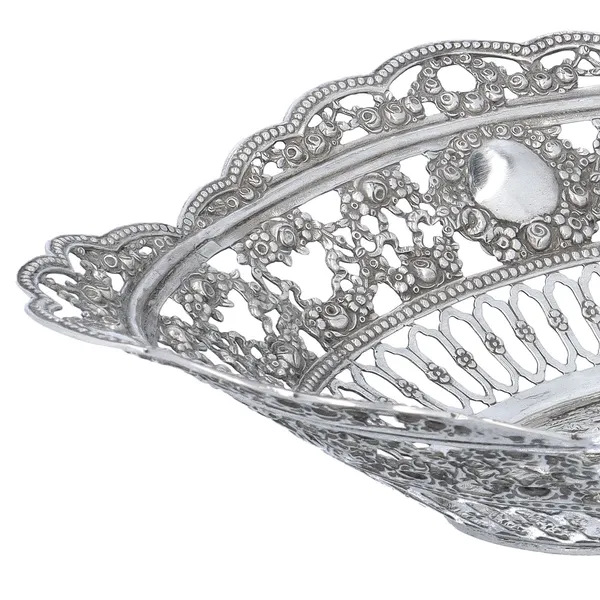 Antique Silver Cherub Basket