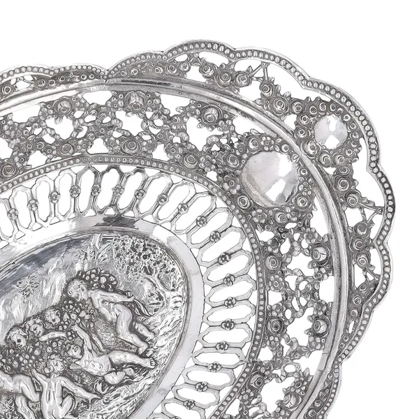 Antique Silver Cherub Basket