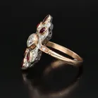 Art Deco 18ct Gold and Platinum Diamond and Ruby Ring