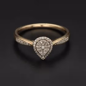 9ct Yellow Gold Diamond Cluster Ring