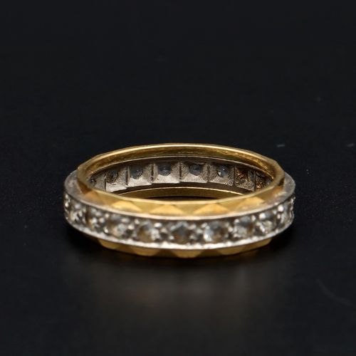 1950s 18ct Gold White Sapphire Full Eternity Ring image-3