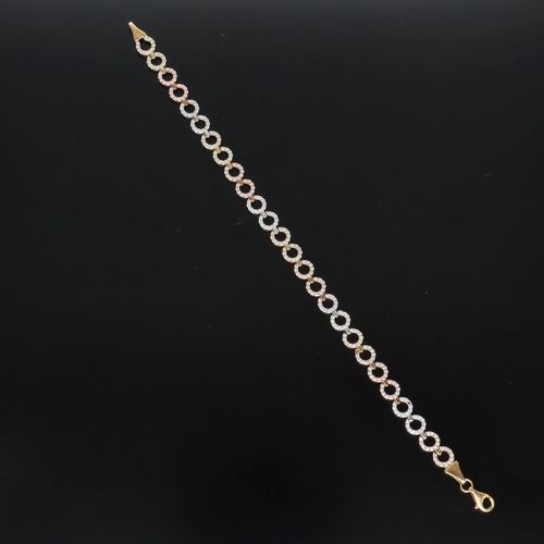 Vintage Three Tone 9ct Gold CZ Bracelet image-2