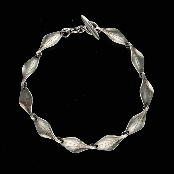 Vintage Danish Silver Foliate Bracelet by Hermann Siersbol