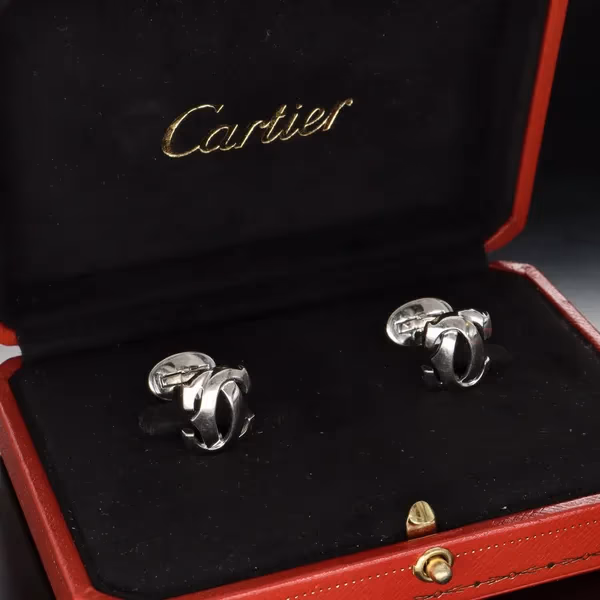 Vintage 18ct Gold Cartier Penelope Logo Cufflinks