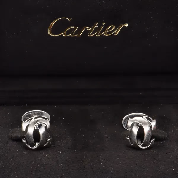 Vintage 18ct Gold Cartier Penelope Logo Cufflinks