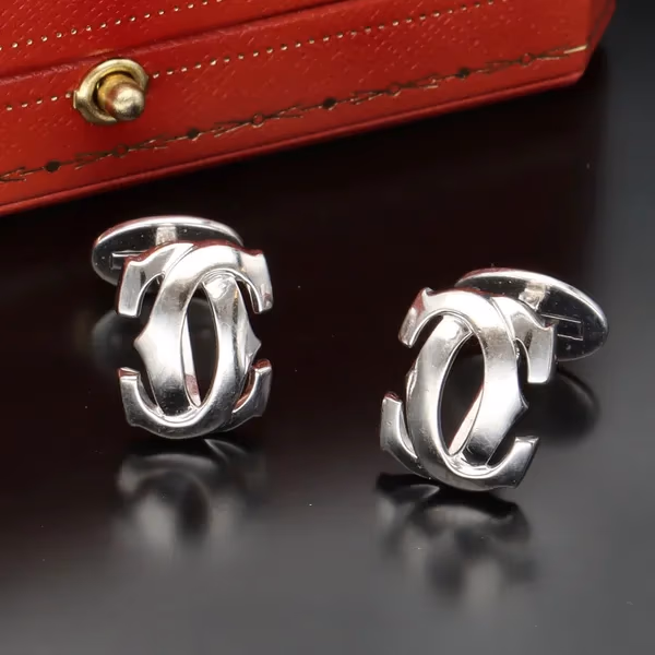 Vintage 18ct Gold Cartier Penelope Logo Cufflinks