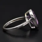 18ct White Gold Amethyst & Diamond Ring