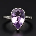 18ct White Gold Amethyst & Diamond Ring