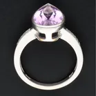 18ct White Gold Amethyst & Diamond Ring