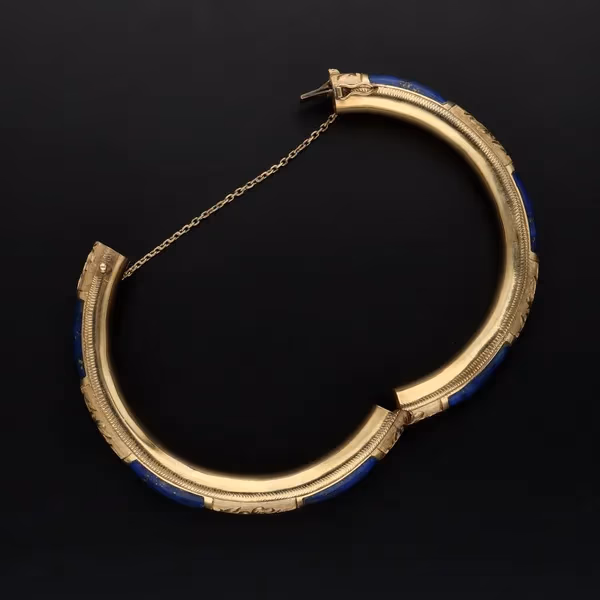 18ct Gold Lapis Lazuli Bangle