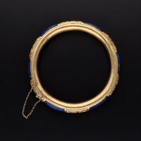 18ct Gold Lapis Lazuli Bangle