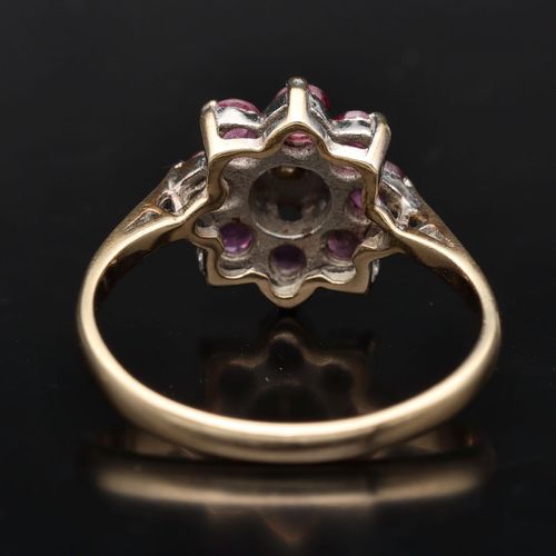 Gold Ruby Diamond Ring. London 1975 image-5
