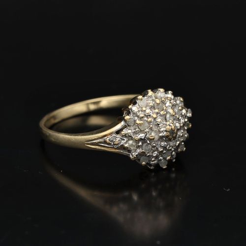 9k Gold Diamond Cluster Ring image-1