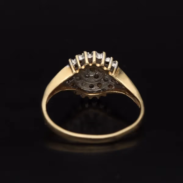9k Gold Diamond Cluster Ring