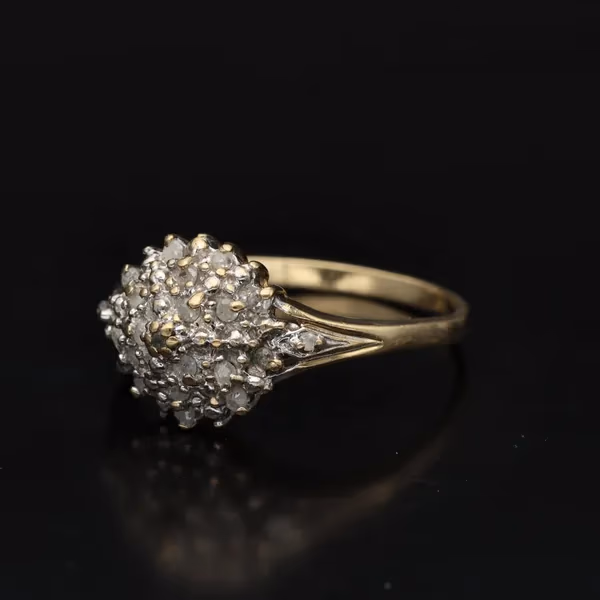 9k Gold Diamond Cluster Ring