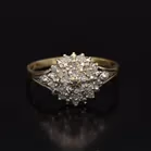 9k Gold Diamond Cluster Ring