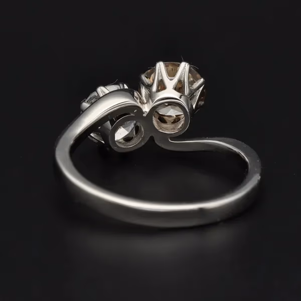 18ct Gold Brown and White Diamond Ring