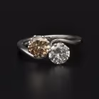 18ct Gold Brown and White Diamond Ring