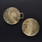 Antique Japanese Satsuma Hand Painted Two Piece Buckle