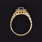 Large 14ct Gold Tanzanite Diamond Retro Ring. Size W