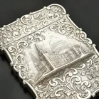 Victorian Silver Castle Top Card Case