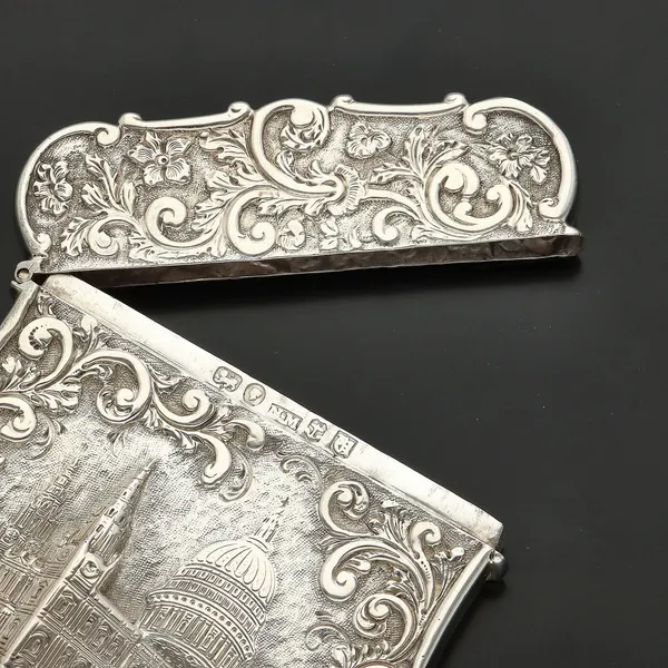 Victorian Silver Castle Top Card Case