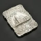 Victorian Silver Castle Top Card Case