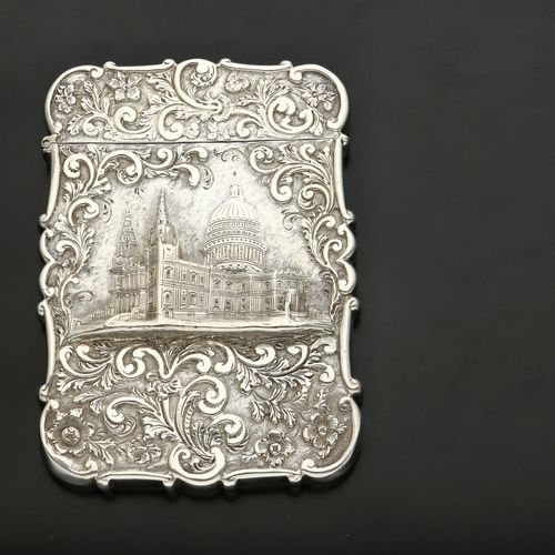 Victorian Silver Castle Top Card Case image-3