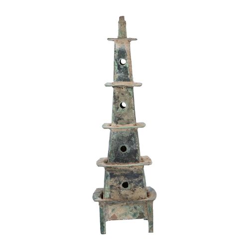 Song Dynasty Bronze Model of a Watchtower image-3
