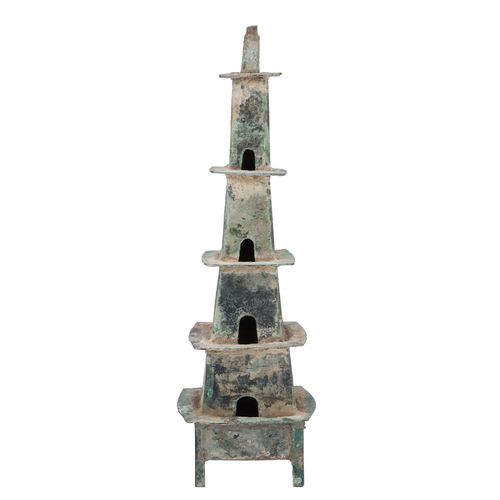 Song Dynasty Bronze Model of a Watchtower image-1