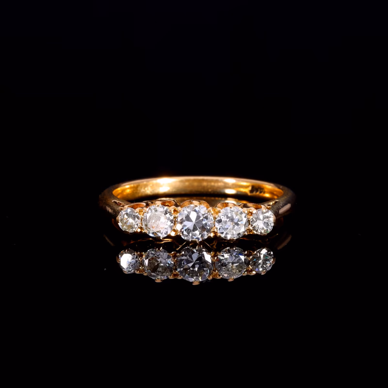 360° view of The Antique Edwardian 18ct Gold Five Diamond Ring