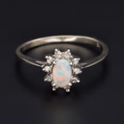14ct Gold Opal and Diamond Ring