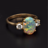18ct Gold Opal and Diamond Ring