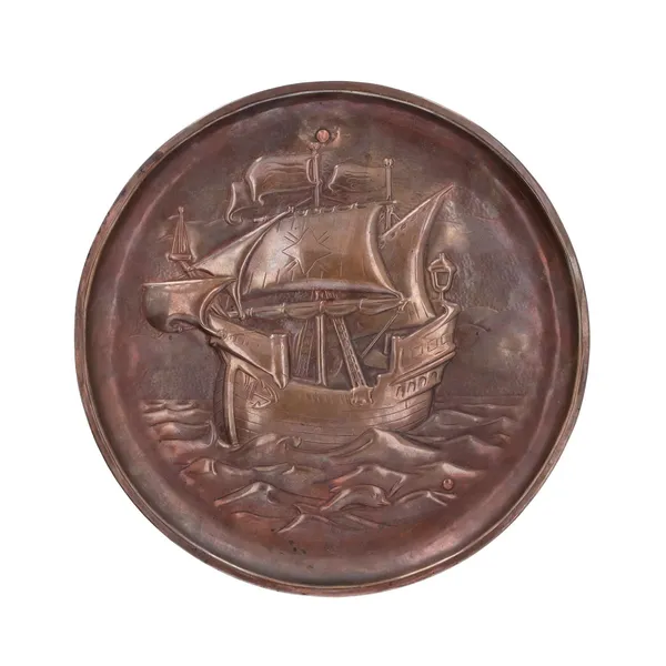 Newlyn Galleon Copper Wall Plaque