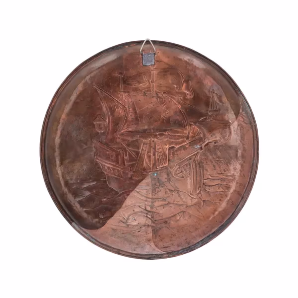 Newlyn Galleon Copper Wall Plaque