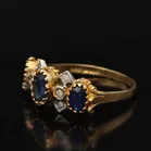 Victorian 9ct Gold Sapphire and Diamond Ring