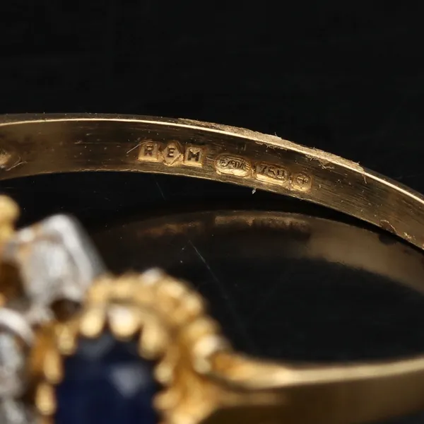 Victorian 9ct Gold Sapphire and Diamond Ring