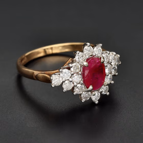 9ct Gold Ruby and Diamond Ring