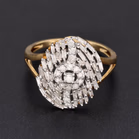 9ct Yellow Gold Diamond Whirlpool Design Ring