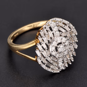 9ct Yellow Gold Diamond Whirlpool Design Ring
