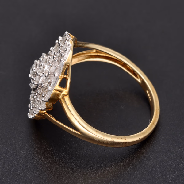 9ct Yellow Gold Diamond Whirlpool Design Ring